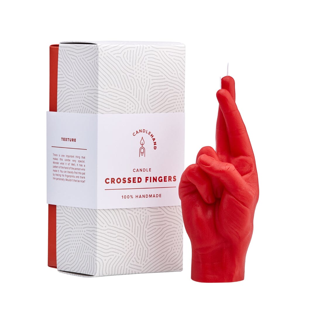 Design-KERZE "Crossed Fingers"